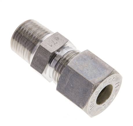 3/8'' NPT-Außengewinde x 10S Edelstahl-Kompressionsverschraubung 630 bar DIN 2353