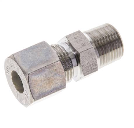 3/8'' NPT-Außengewinde x 10S Edelstahl-Kompressionsverschraubung 630 bar DIN 2353
