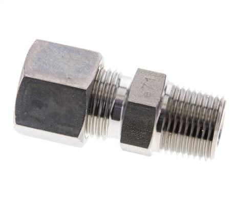 3/8'' NPT-Außengewinde x 10S Edelstahl-Kompressionsverschraubung 630 bar DIN 2353