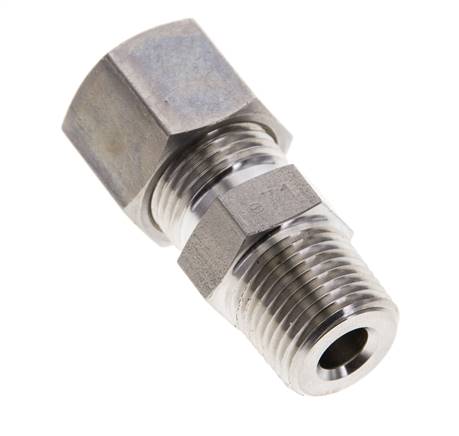 3/8'' NPT-Außengewinde x 10S Edelstahl-Kompressionsverschraubung 630 bar DIN 2353