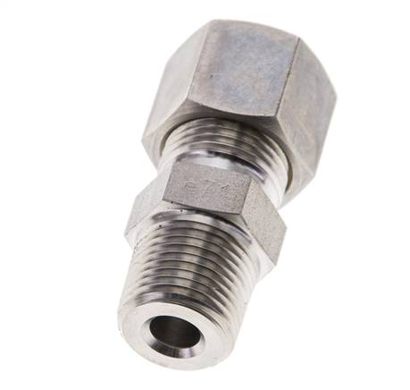 3/8'' NPT-Außengewinde x 10S Edelstahl-Kompressionsverschraubung 630 bar DIN 2353