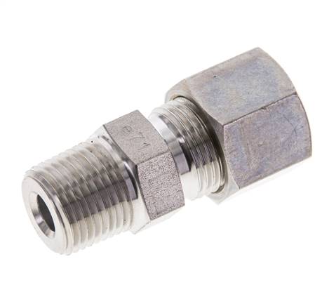 3/8'' NPT-Außengewinde x 10S Edelstahl-Kompressionsverschraubung 630 bar DIN 2353