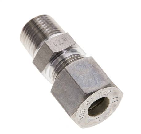 3/8'' NPT-Außengewinde x 10S Edelstahl-Kompressionsverschraubung 630 bar DIN 2353