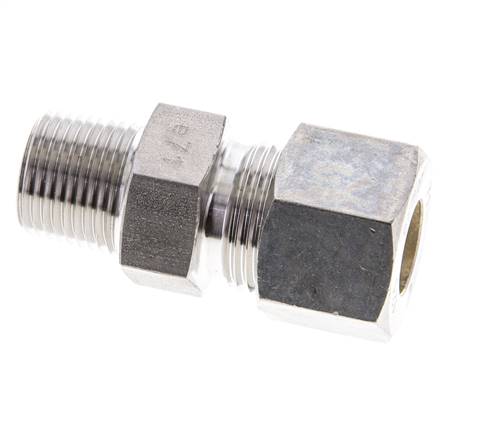 3/8'' NPT-Außengewinde x 12S Edelstahl-Kompressionsverschraubung 630 bar DIN 2353