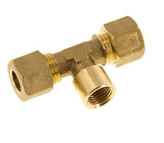 G 1/4'' x 10mm Messing T-Kompressionsverschraubung 95 Bar DIN EN 1254-2