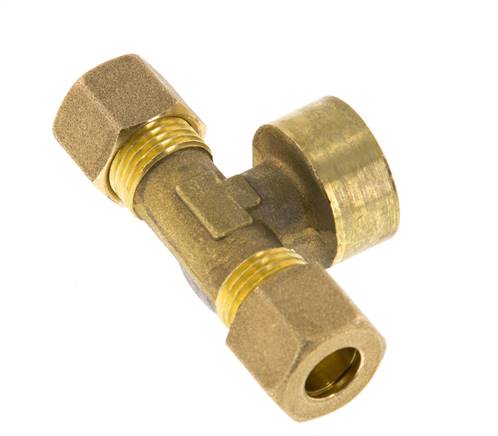 G 1/2'' x 10mm Messing T Kompression Fitting 95 Bar DIN EN 1254-2