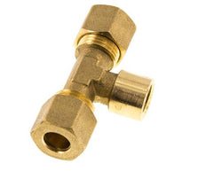 G 1/4'' x 10mm Messing T-Kompressionsverschraubung 95 Bar DIN EN 1254-2