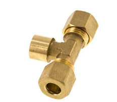 G 1/4'' x 10mm Messing T-Kompressionsverschraubung 95 Bar DIN EN 1254-2