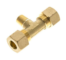 R 1/4'' Außengewinde x 12mm Messing T-Kompressionsverschraubung 75 Bar DIN EN 1254-2