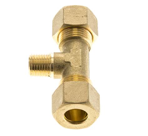R 1/4'' Außengewinde x 12mm Messing T-Kompressionsverschraubung 75 Bar DIN EN 1254-2