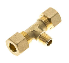 R 1/4'' Außengewinde x 12mm Messing T-Kompressionsverschraubung 75 Bar DIN EN 1254-2