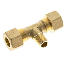 R 1/4'' Außengewinde x 12mm Messing T-Kompressionsverschraubung 75 Bar DIN EN 1254-2