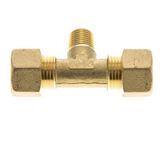R 1/4'' Außengewinde x 12mm Messing T-Kompressionsverschraubung 75 Bar DIN EN 1254-2
