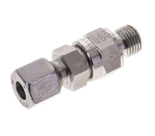 Hydraulisches Rückschlagventil Schneidring 8L (M14x1,5) & G1/4'' Außengewinde Edelstahl 0,2-250bar (3-3625)psi Rohrgewinde ISO 8434-1