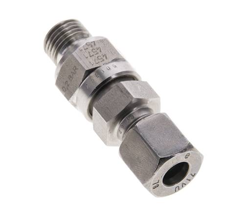 Hydraulisches Rückschlagventil Schneidring 8L (M14x1,5) & G1/4'' Außengewinde Edelstahl 0,2-250bar (3-3625)psi Rohrgewinde ISO 8434-1