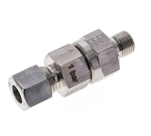 Hydraulisches Rückschlagventil Schneidring 10L (M16x1.5) & G1/4'' Außengewinde Edelstahl 1-250bar (15-3625)psi Rohrgewinde ISO 8434-1