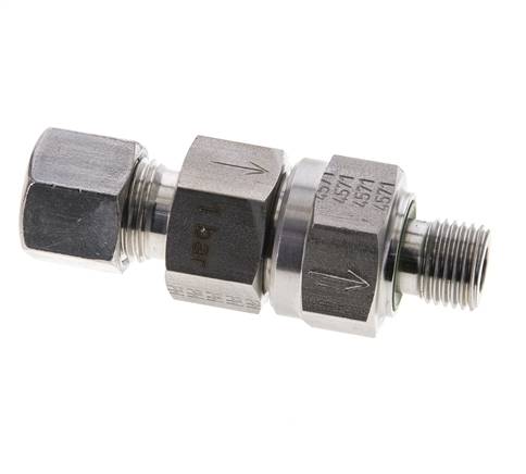 Hydraulisches Rückschlagventil Schneidring 10L (M16x1.5) & G1/4'' Außengewinde Edelstahl 1-250bar (15-3625)psi Rohrgewinde ISO 8434-1