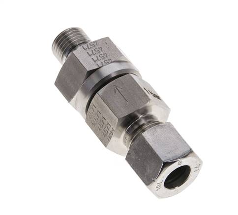 Hydraulisches Rückschlagventil Schneidring 10L (M16x1.5) & G1/4'' Außengewinde Edelstahl 1-250bar (15-3625)psi Rohrgewinde ISO 8434-1
