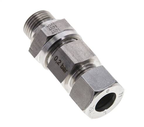 Hydraulisches Rückschlagventil Schneidring 15L (M22x1,5) & G1/2'' Außengewinde Edelstahl 0,2-250bar (3-3625)psi Rohrgewinde ISO 8434-1