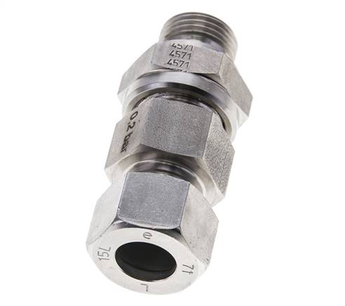Hydraulisches Rückschlagventil Schneidring 15L (M22x1,5) & G1/2'' Außengewinde Edelstahl 0,2-250bar (3-3625)psi Rohrgewinde ISO 8434-1