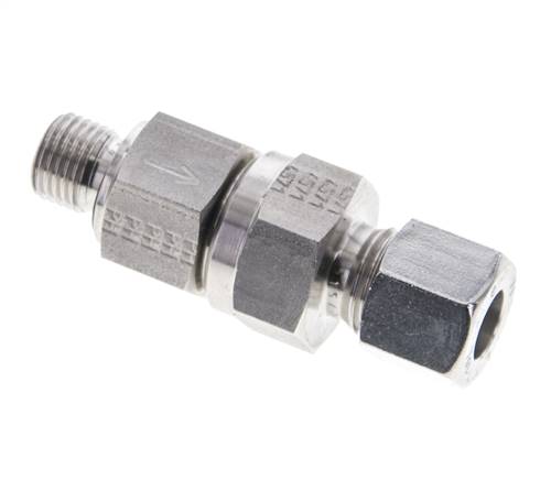Hydraulisches Rückschlagventil Schneidring 10L (M16x1,5) & G1/4'' Außengewinde Edelstahl 0,2-250bar (3-3625)psi Gewinde-Rohr ISO 8434-1