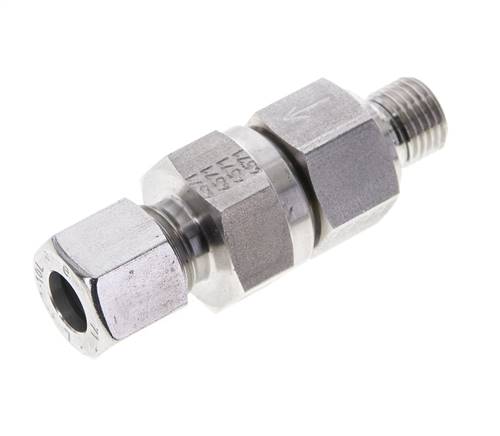 Hydraulisches Rückschlagventil Schneidring 10L (M16x1,5) & G1/4'' Außengewinde Edelstahl 0,2-250bar (3-3625)psi Gewinde-Rohr ISO 8434-1