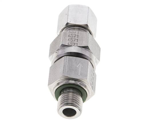 Hydraulisches Rückschlagventil Schneidring 10L (M16x1,5) & G1/4'' Außengewinde Edelstahl 0,2-250bar (3-3625)psi Gewinde-Rohr ISO 8434-1