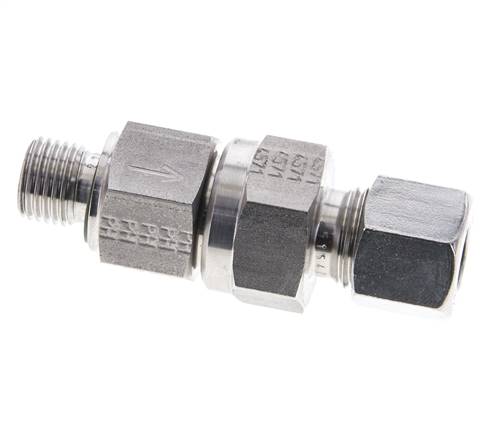 Hydraulisches Rückschlagventil Schneidring 10L (M16x1,5) & G1/4'' Außengewinde Edelstahl 0,2-250bar (3-3625)psi Gewinde-Rohr ISO 8434-1