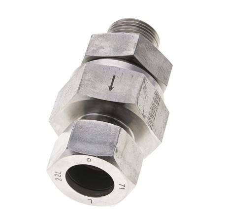 Hydraulisches Rückschlagventil Schneidring 22L (M30x2) & G3/4'' Außengewinde Edelstahl 1-160bar (15-2320)psi Gewinde-Rohr ISO 8434-1