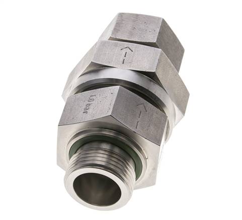 Hydraulisches Rückschlagventil Schneidring 28L (M36x2) & G1'' Male Edelstahl 1-100bar (15-1450)psi Gewinde-Rohr ISO 8434-1