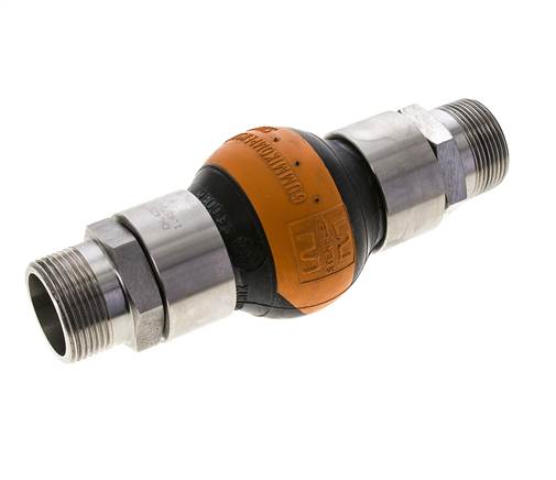 Gewindegummi-Expansionsfuge DN32 R 1-1/4'' (Männlich)-R 1-1/4'' (Männlich) EPDM Edelstahl