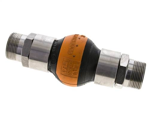 Gewindegummi-Expansionsfuge DN32 R 1-1/4'' (Männlich)-R 1-1/4'' (Männlich) EPDM Edelstahl