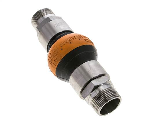 Gewindegummi-Expansionsfuge DN32 R 1-1/4'' (Männlich)-R 1-1/4'' (Männlich) EPDM Edelstahl