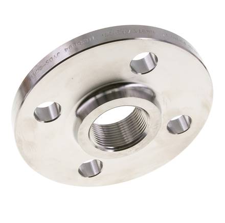 Gewindeflansch DN32-PN16 Rp 1-1/4'' Edelstahl 1.4571 DIN 2566