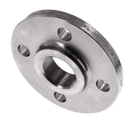 Gewindeflansch DN40-PN16 Rp 1-1/2'' Edelstahl 1.4571 DIN 2566