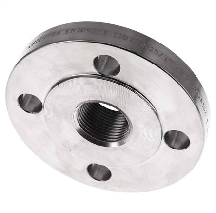 Gewindeflansch DN25-PN40 Rp 1'' Edelstahl 1.4571 DIN 2567 Und EN 1092-1 (Typ 13)