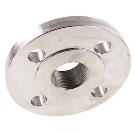 Gewindeflansch DN32-PN40 Rp 1-1/4'' Edelstahl 1.4571 EN 1092-1 (Typ 13)