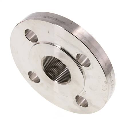 Gewindeflansch DN40-PN40 Rp 1-1/2'' Edelstahl 1.4571 EN 1092-1 (Typ 13)