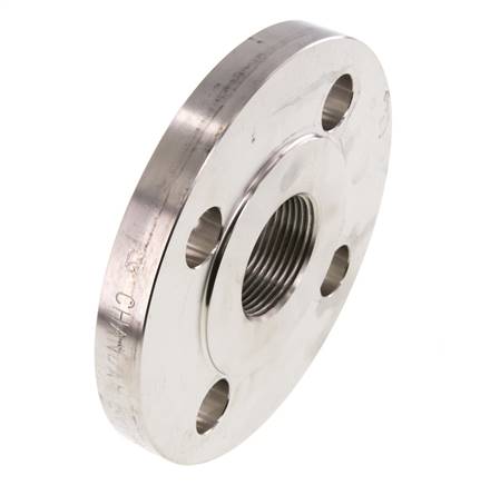 Gewindeflansch DN32-PN40 Rp 1-1/4'' Edelstahl 1.4571 EN 1092-1 (Typ 13)