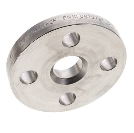 Lose Flansch DN15-PN10 Edelstahl 1.4571 DIN 2642 Vollmaterial