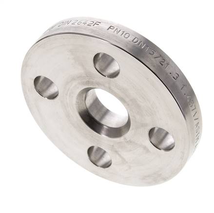 Lose Flansch DN15-PN10 Edelstahl 1.4571 DIN 2642 Vollmaterial