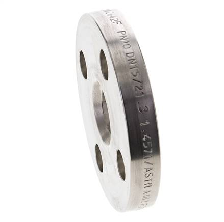 Lose Flansch DN15-PN10 Edelstahl 1.4571 DIN 2642 Vollmaterial