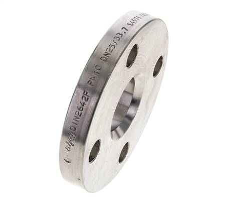 Lose Flansch DN25-PN10 Edelstahl 1.4571 DIN 2642 Vollmaterial