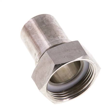 32 mm (1-1/4'') & G1-1/4'' Edelstahl 1.4401 Schlauchtülle Überwurfmutter Flachdichtung PTFE Sicherheitskragen EN 14420-5 (DIN 2817)