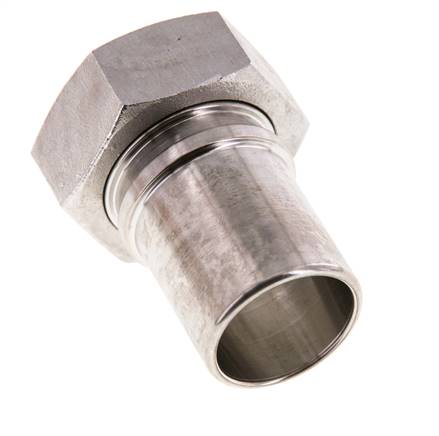 32 mm (1-1/4'') & G1-1/4'' Edelstahl 1.4401 Schlauchtülle Überwurfmutter Flachdichtung PTFE Sicherheitskragen EN 14420-5 (DIN 2817)