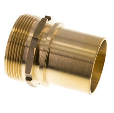 G 2'' Außengewinde x 50mm Messing Schlauchanschluss mit Sicherheitsmanschette DIN 2817