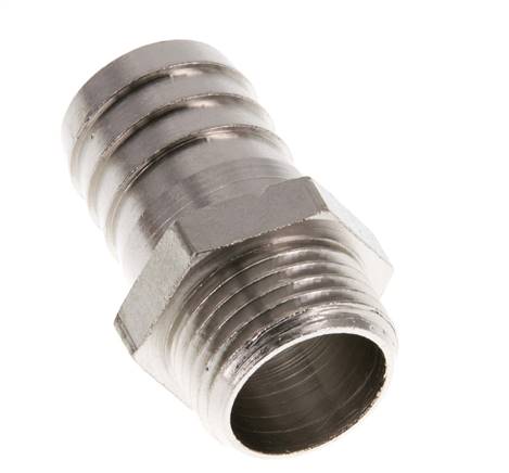 G 1/2'' Außengewinde x 19mm Vernickeltes Messing Schlauchanschluss 16 Bar