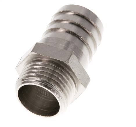 G 1/2'' Außengewinde x 19mm Vernickeltes Messing Schlauchanschluss 16 Bar