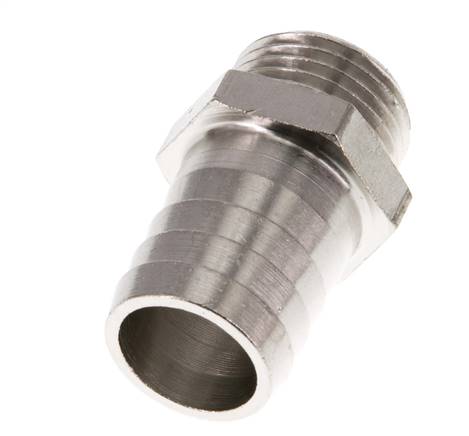G 1/2'' Außengewinde x 19mm Vernickeltes Messing Schlauchanschluss 16 Bar