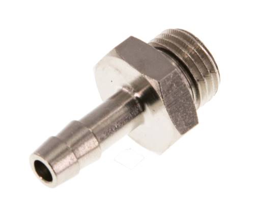 G 1/4'' Außengewinde x 6mm vernickeltes Messing Schlauchanschlussstück mit NBR Dichtung 30 bar [5 Stück]